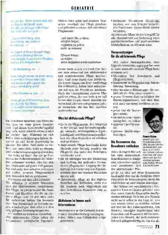 Vorschauseite 2: ... damit sie wieder am Leben teilnehmen