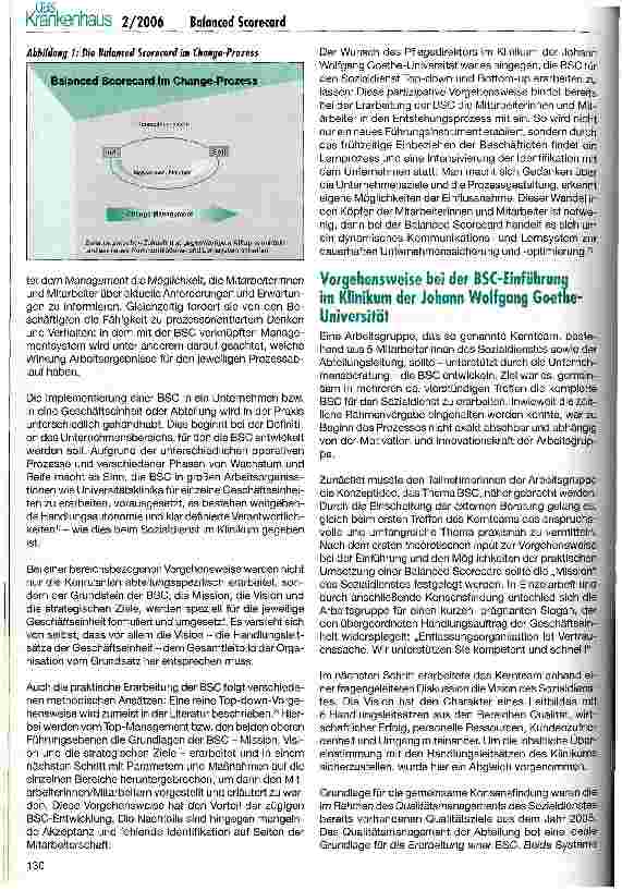 Vorschauseite 2: Eine Balanced Scorecard für den Klinischen Sozialdienst zur Prozess-Steuerung und Qualitätssicherung
