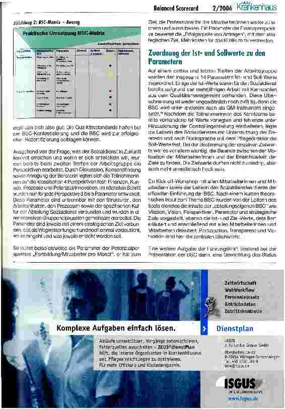 Vorschauseite 3: Eine Balanced Scorecard für den Klinischen Sozialdienst zur Prozess-Steuerung und Qualitätssicherung