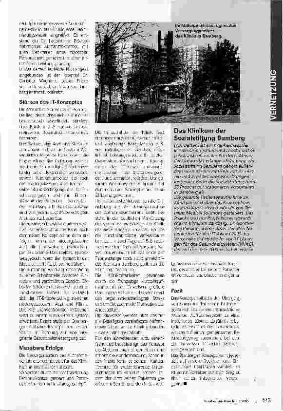 Vorschauseite 2: Die Kommunikations-DrehscheibeZentrales IT-Konzept für die abgestimmte Patientenaufnahme im Klinikum Bamberg