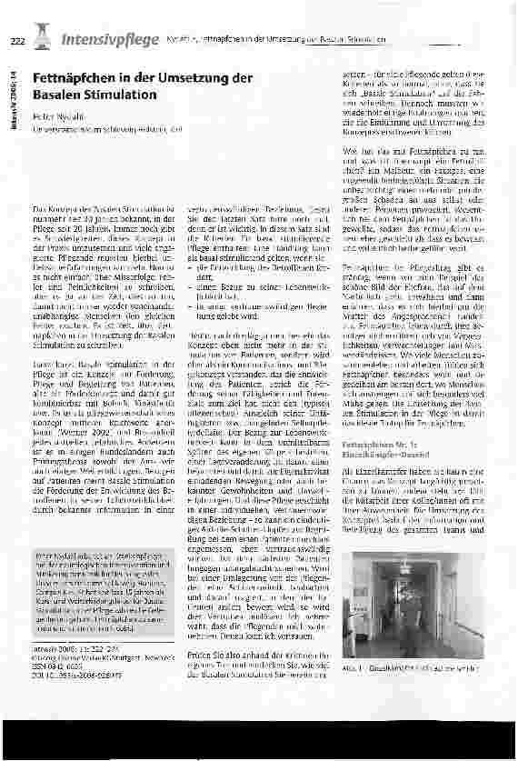 Vorschauseite 1: Fettnäpfchen in der Umsetzung der Basalen Stimulation
