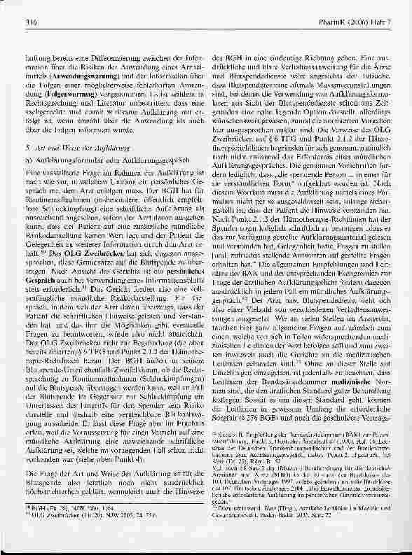 Vorschauseite 6: Anforderungen an die Aufklärung und Dokumentation bei der Blutspende und bei der Anwendung von Blutprodukten