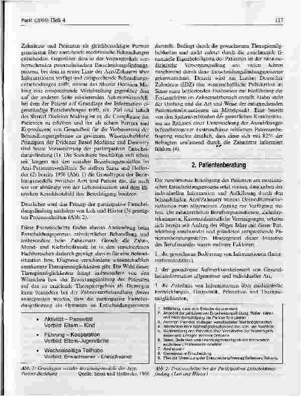 Vorschauseite 2: Patientenbeteiligung, Patientenberatung versus Zweite Meinung in der Zahnmedizin*