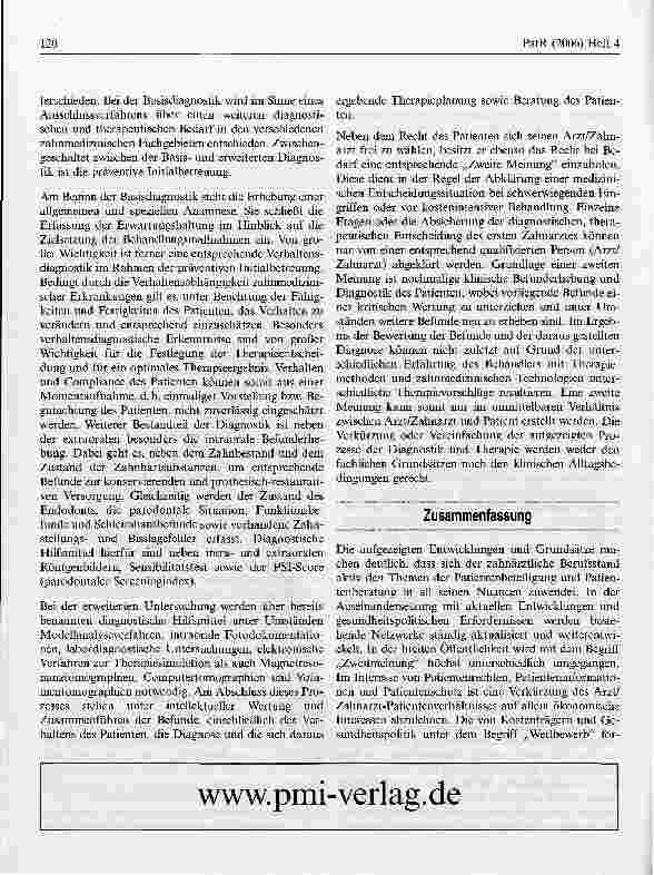 Vorschauseite 5: Patientenbeteiligung, Patientenberatung versus Zweite Meinung in der Zahnmedizin*