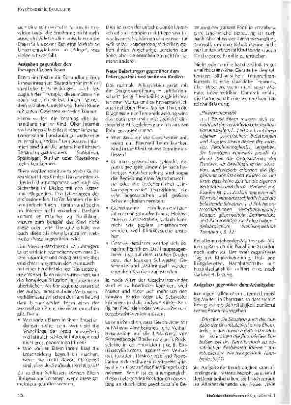 Vorschauseite 2: Diagnose Krebs bei Kindern Vieles wird andersVeränderungen und Belastungen in Familien