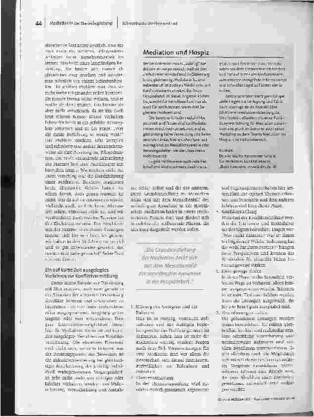Vorschauseite 2: Worum geht es hier eigentlich? - Mediation im Hospizund Palliativbereich