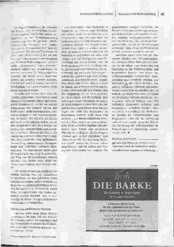 Vorschauseite 3: Worum geht es hier eigentlich? - Mediation im Hospizund Palliativbereich