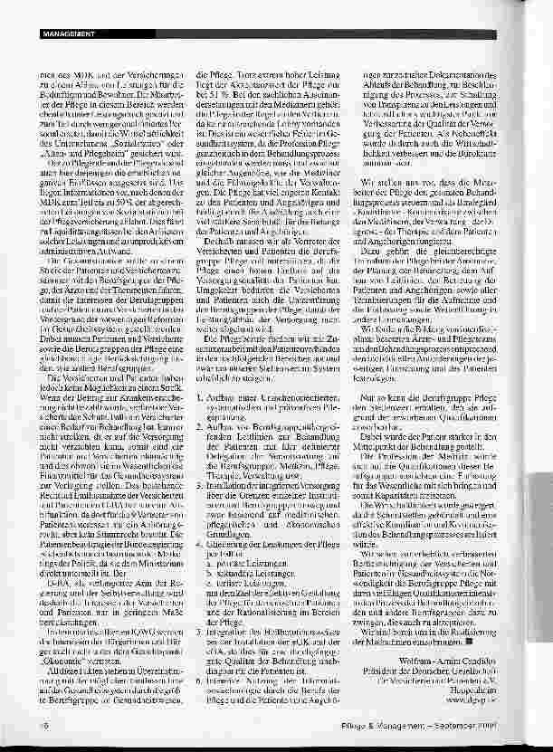Vorschauseite 2: Die Patienten und die Pflege brauchen eine Lobby