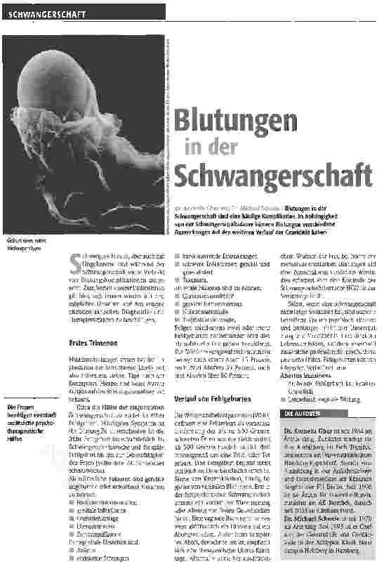Vorschauseite 1: Blutungen in der Schwangerschaft