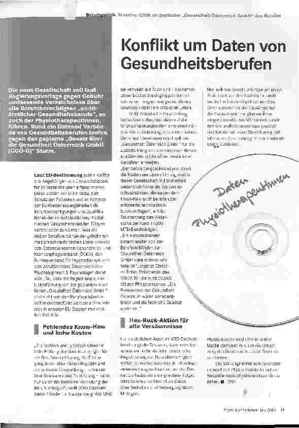 Vorschauseite 1: Konflikt um Daten von Gesundheitsberufen