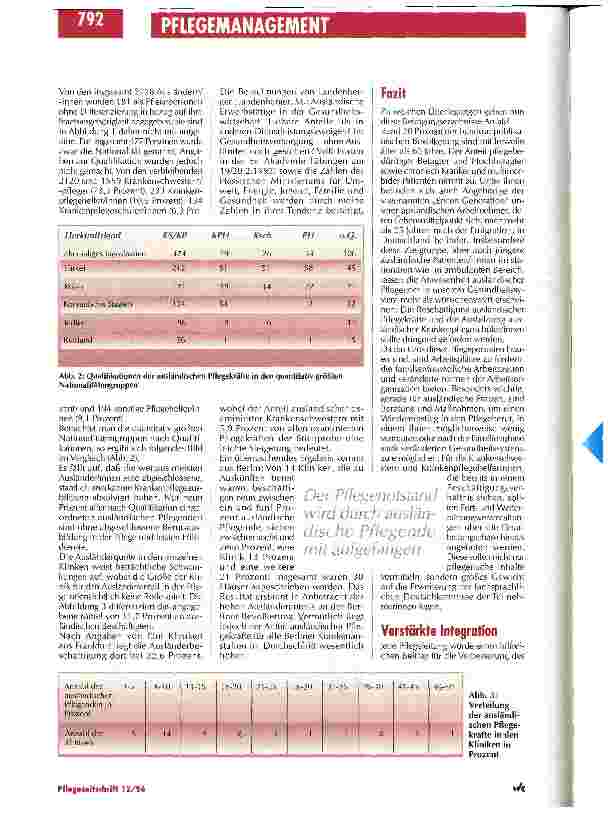 Vorschauseite 2: Beschäftigung ausländischer Pflegekräfte im stationären Bereich: Reden fördert die Integration und das Verständnis