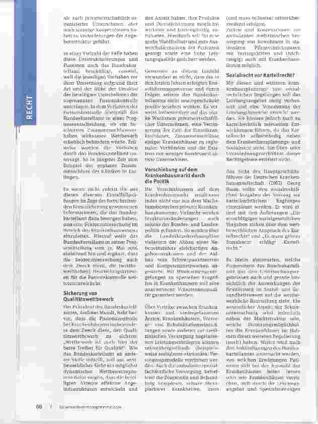 Vorschauseite 2: Gesunder Wettbewerb im Gesundheitswesen? Sektoruntersuchung des Bundeskartellamtes und weitere Herausforderungen