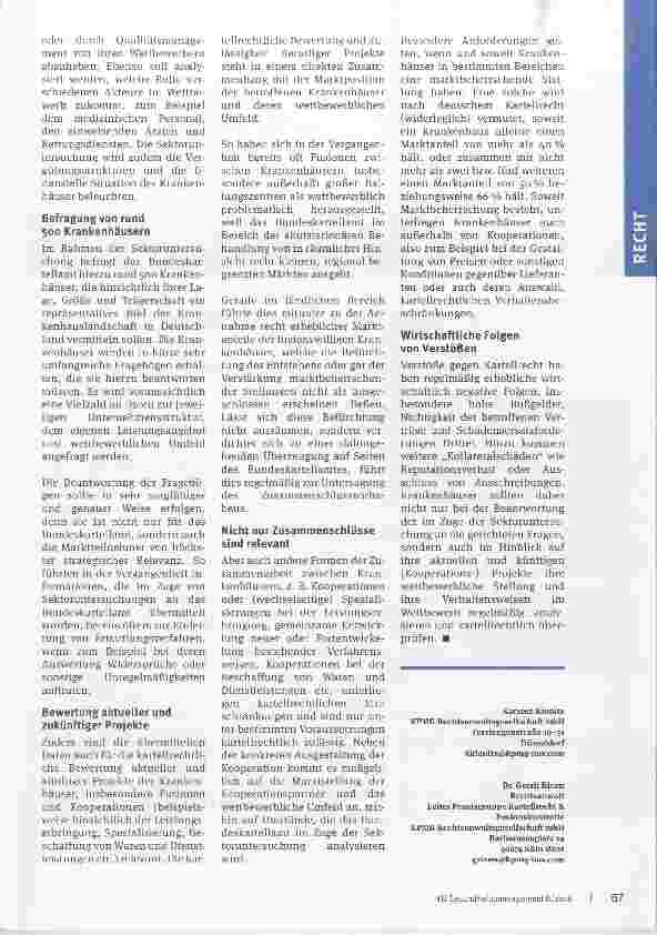 Vorschauseite 3: Gesunder Wettbewerb im Gesundheitswesen? Sektoruntersuchung des Bundeskartellamtes und weitere Herausforderungen