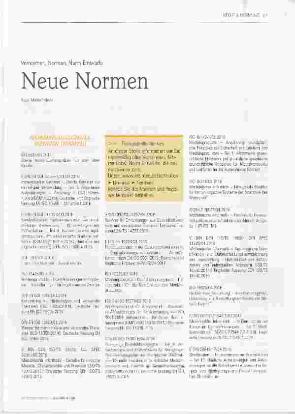Vorschauseite 1: Neue Normen