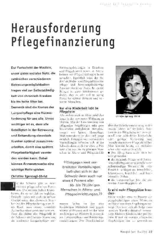 Vorschauseite 1: Herausforderung Pflegefinanzierung