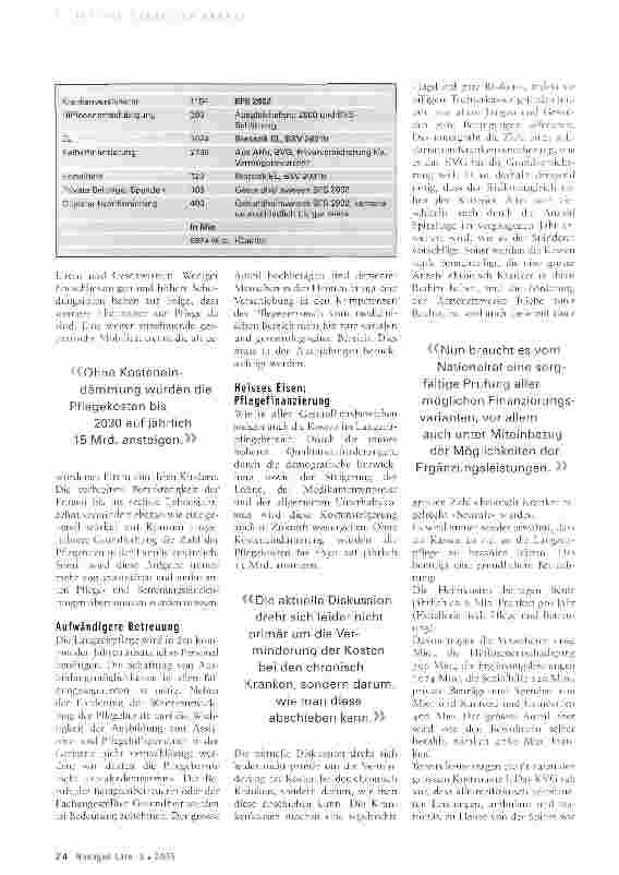 Vorschauseite 2: Herausforderung Pflegefinanzierung
