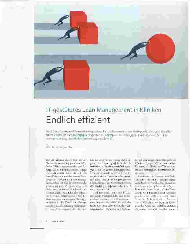 Vorschauseite 1: IT-gestütztes Lean Management in Kliniken Endlich effizient