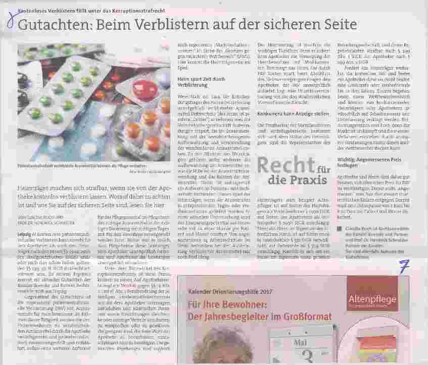 Vorschauseite 1: Gutachten: Beim Verblistern auf der sicheren Seite