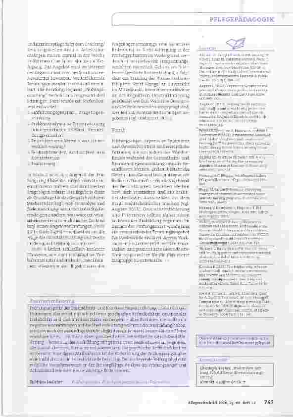 Vorschauseite 3: Prüfungsangst, depressive Symptome und Stress beim Pflege-Nachwuchs