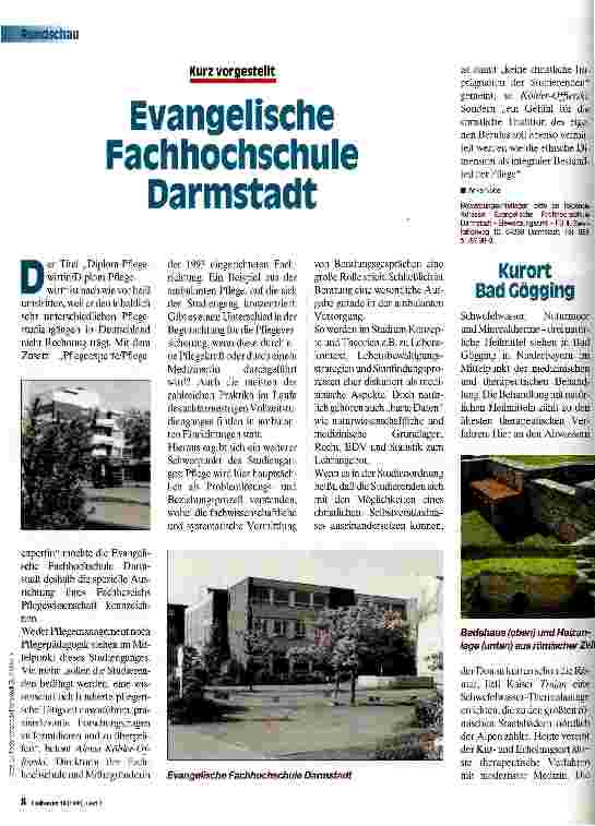Vorschauseite 1: Kurz vorgestellt: Evangelische Fachhochschule Darmstadt