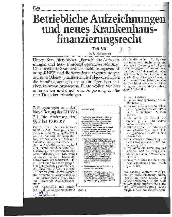 Vorschauseite 1: Betriebliche Aufzeichnungen und neues Krankenhausfinanzierungsrecht