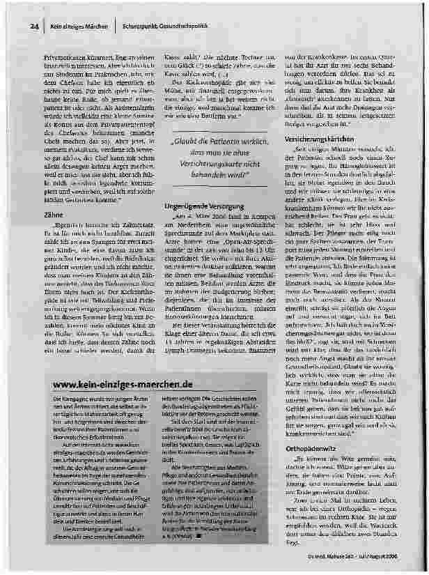 Vorschauseite 2: Aus dem Alltag eines kranken Gesundheitswesens
