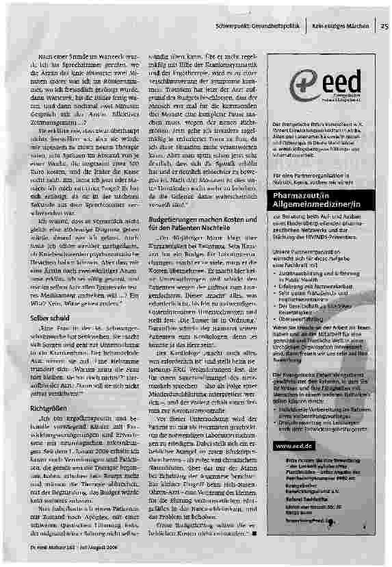 Vorschauseite 3: Aus dem Alltag eines kranken Gesundheitswesens
