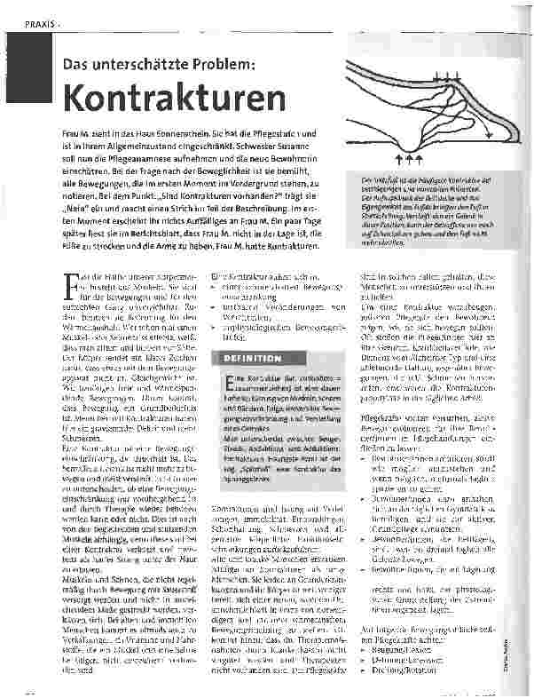 Vorschauseite 1: Das unterschätzte Problem:Kontrakturen