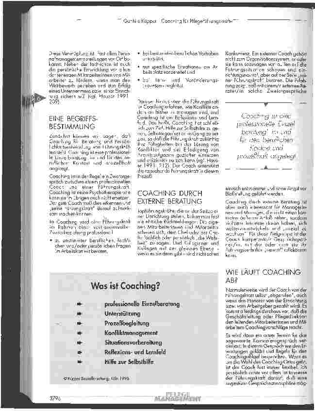 Vorschauseite 2: Coaching für Pflege-Führungskräfte - ein Baustein der Personalentwicklung