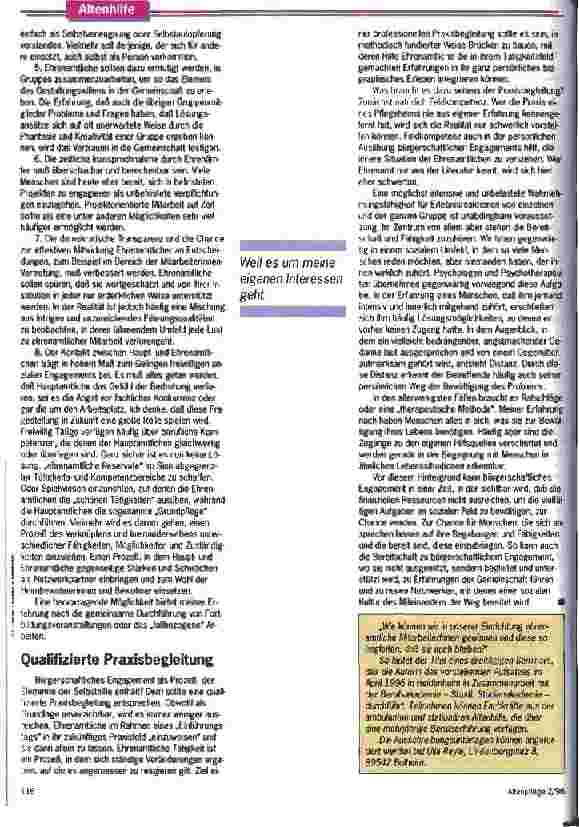 Vorschauseite 3: Im anderen Menschen auch sich selbst begegnen Das soziale Ehrenamt ist im Wandel begriffen