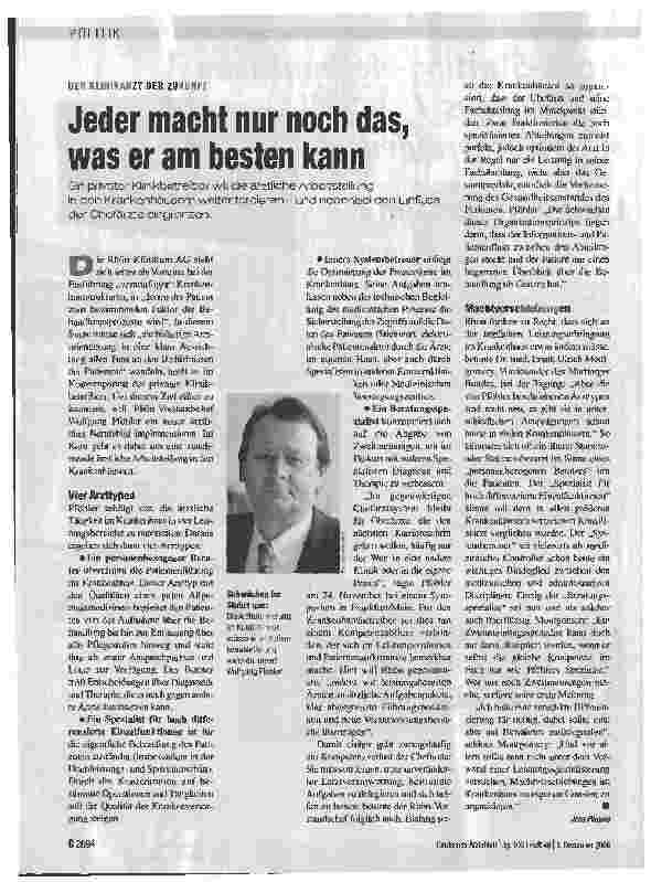 Vorschauseite 1: Jeder macht nur noch das, was er am besten kann