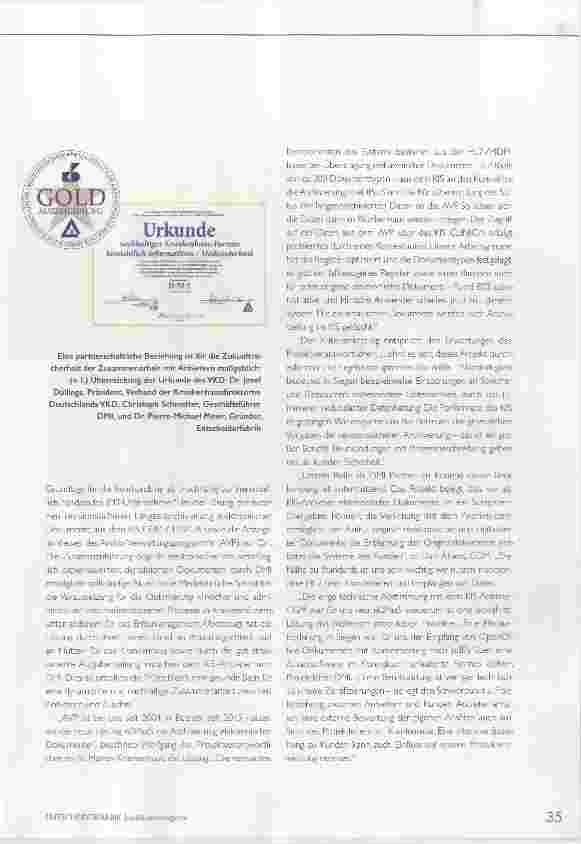 Vorschauseite 2: VKD beurkundet DMI als nachhaltigen Partner für Informationsund Medizintechnik