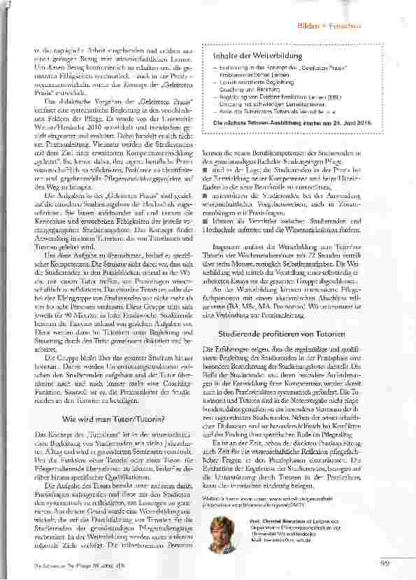 Vorschauseite 2: Studierende brauchen wissenschaftliche Begleitung