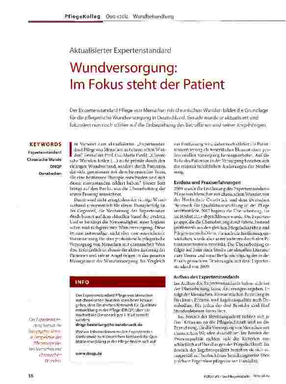 Vorschauseite 1: Wundversorgung: Im Fokus steht der Patient