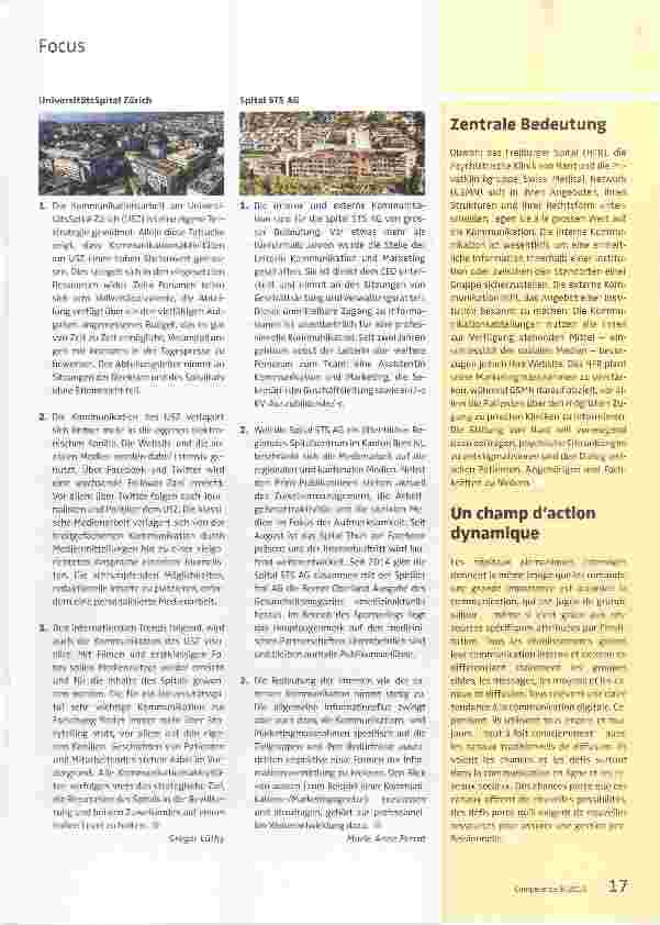 Vorschauseite 4: Warum und wie die Spitäler ihre Kommunikation verstärken