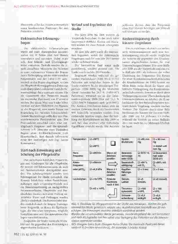 Vorschauseite 2: Früherkennung der Sepsis: Einbeziehung der Pflegekräfte senkt Mortalität