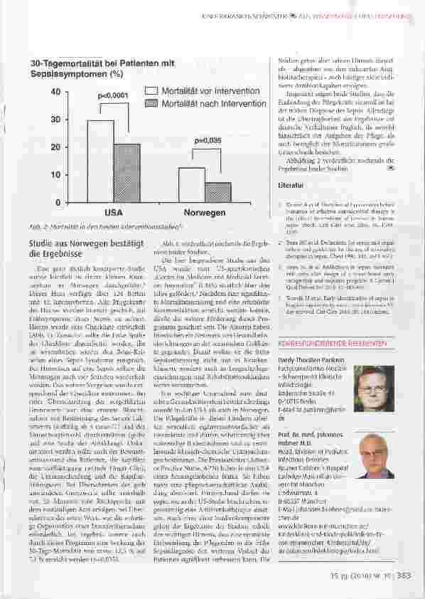 Vorschauseite 3: Früherkennung der Sepsis: Einbeziehung der Pflegekräfte senkt Mortalität