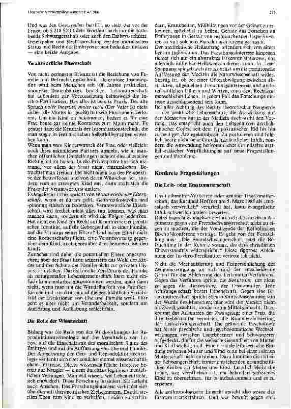 Vorschauseite 3: Verantwortung am Lebensbeginn Ethische Gesichtspunkte zur Gentechnik