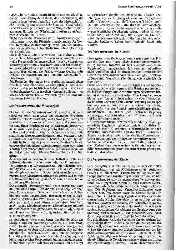 Vorschauseite 6: Verantwortung am Lebensbeginn Ethische Gesichtspunkte zur Gentechnik