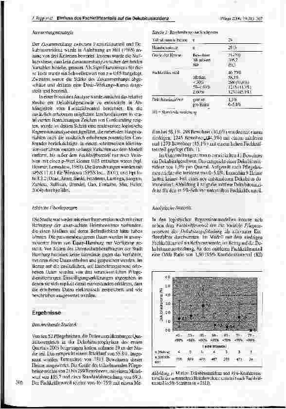 Vorschauseite 3: Der Einfluss des Fachkräfteanteils auf die Dekubitusinzidenz in Pflegeheimen