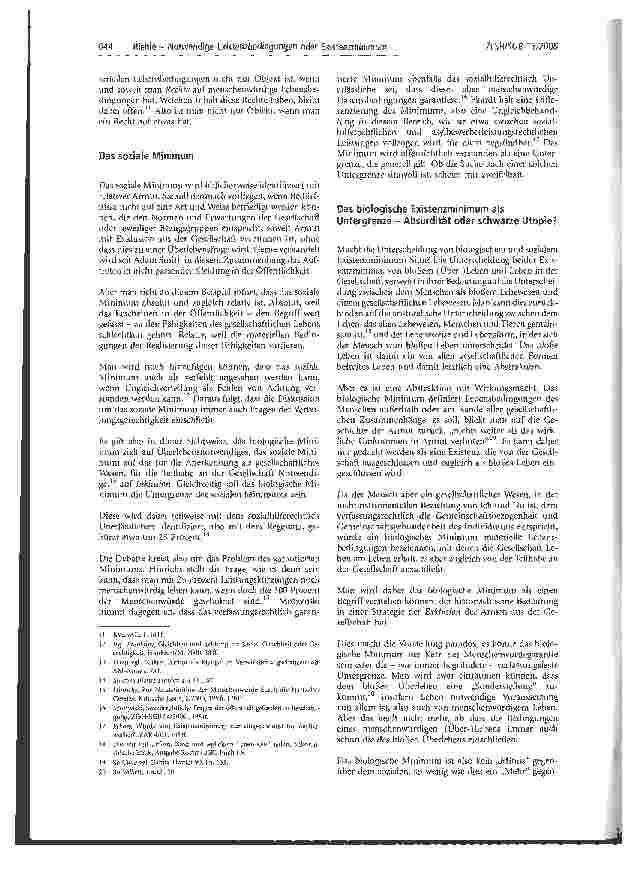 Vorschauseite 2: Notwendige Existenzbedingungen oder Existenzminimum