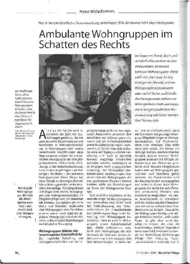 Vorschauseite 1: Ambulante Wohngruppen im Schatten des Rechts