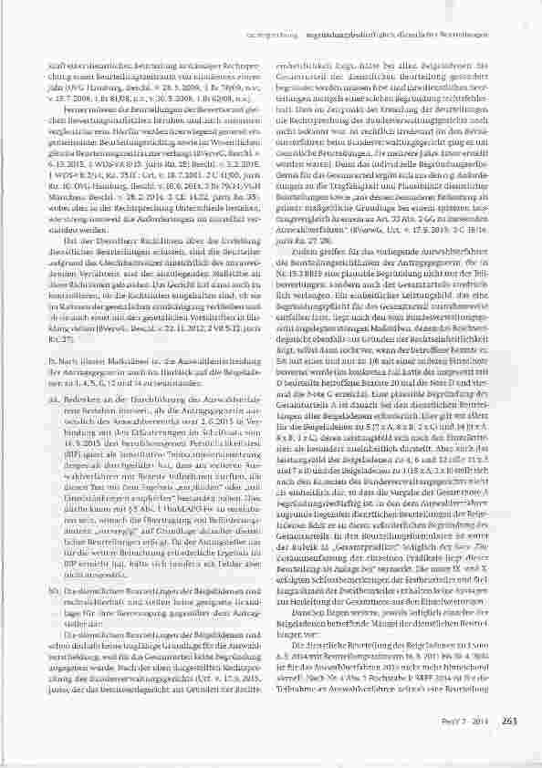 Vorschauseite 4: Begründungsbedürftigkeit dienstlicher Beurteilungen