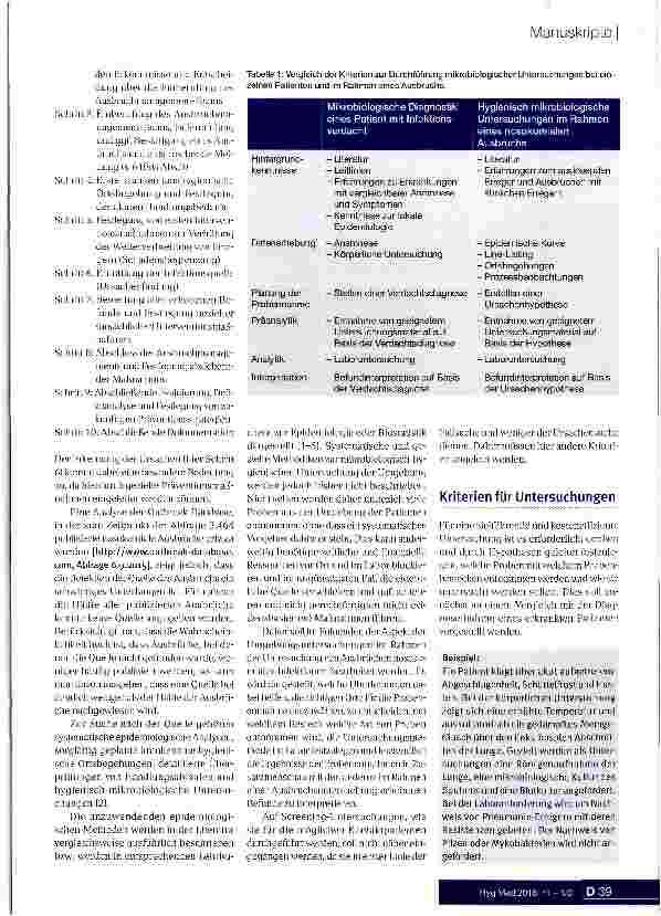 Vorschauseite 2: Hygienisch-mikrobiologische Untersuchungen zur Identifikation von Quellen bei der Analyse von nosokomialen Ausbrüchen