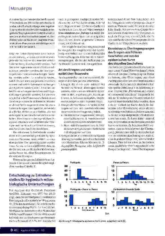 Vorschauseite 3: Hygienisch-mikrobiologische Untersuchungen zur Identifikation von Quellen bei der Analyse von nosokomialen Ausbrüchen