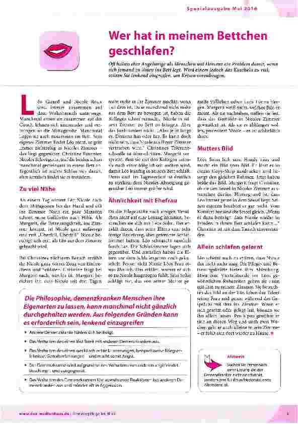 Vorschauseite 1: Wer hat in meinem Bettchen geschlafen?