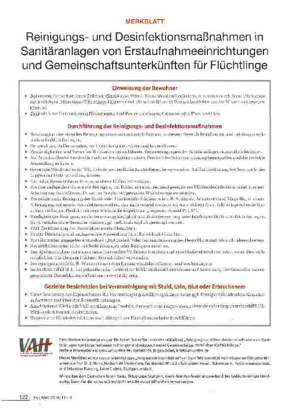 Vorschauseite 5: Reinigungsund Desinfektions-maßnahnnen in Sanitäranlagen von Erstaufnahmeeinrichtungen und Gemeinschaftsunterkünften für Flüchtlinge