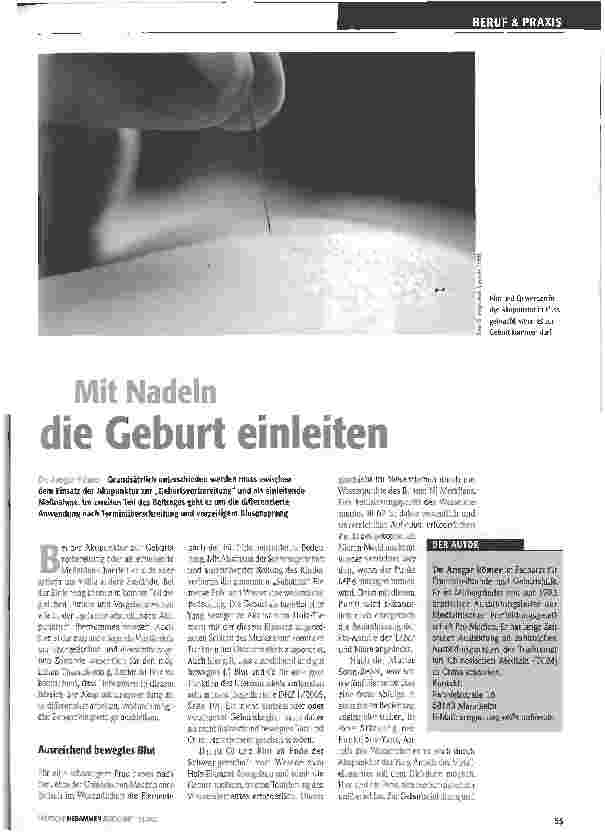 Vorschauseite 1: Mit Nadeln die Geburt einleiten