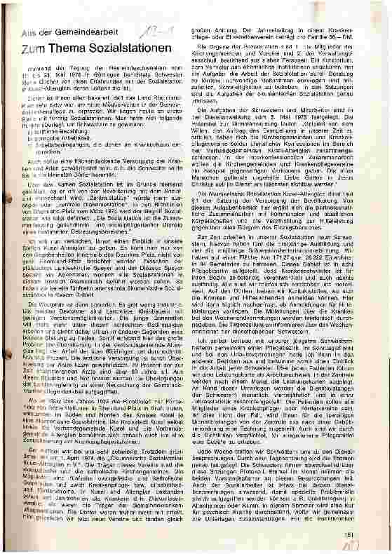 Vorschauseite 1: Zum Thema Sozialstationen