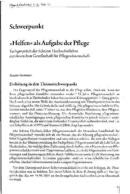 Vorschauseite 1: Helfen als Aufgabe der Pflege